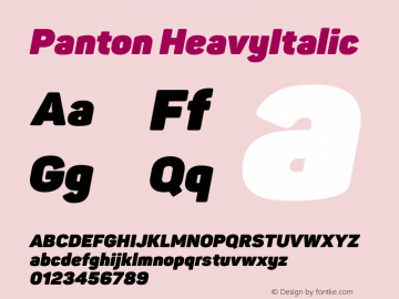Panton-HeavyItalic Version 2.000图片样张