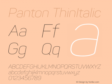 Panton-ThinItalic Version 2.000图片样张