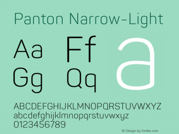 Panton Narrow Light Version 1.000图片样张