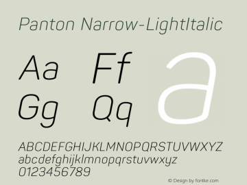 Panton Narrow Light Italic Version 2.000图片样张