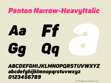 Panton Narrow Heavy Italic Version 2.000图片样张