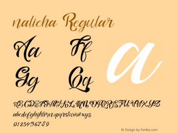 nalicha Version 01.000 Font Sample