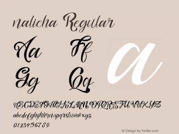 nalicha Version 01.000 Font Sample