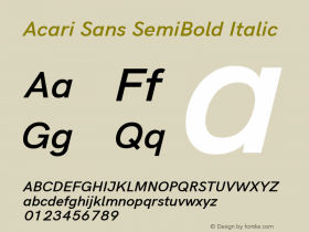 Acari Sans SemiBold Italic Version 1.045; ttfautohint (v1.6) Font Sample