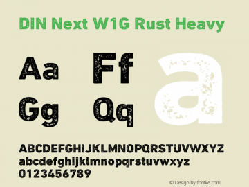 DIN Next W1G Rust Heavy Version 1.40, build 30, s3 Font Sample