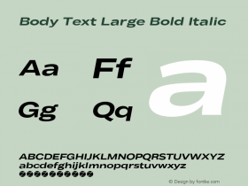 Body Text Large Bold Italic Version 1.006 Font Sample