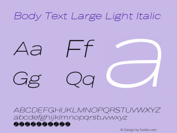 Body Text Large Light Italic Version 1.006图片样张