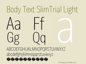 Body Text SlimTrial Light Version 1.006 Font Sample