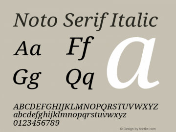 Noto Serif Italic Version 2.001图片样张