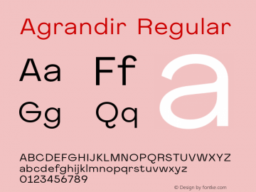 Agrandir-RegularC3 Version 1.000 Font Sample