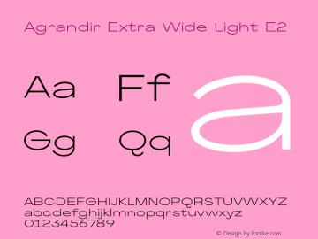 Agrandir-ExtraWideLightE2 Version 1.000 Font Sample