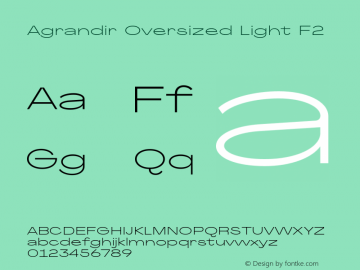 Agrandir-OversizedLightF2 Version 1.000 Font Sample