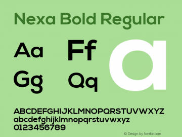 Nexa Bold Regular Version 1.000 Font Sample