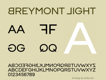 Breymont Light Version 1.001;PS 001.001;hotconv 1.0.88;makeotf.lib2.5.64775 Font Sample