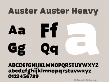 Auster Auster Heavy Version 1.000;PS 001.000;hotconv 1.0.88;makeotf.lib2.5.64775 Font Sample