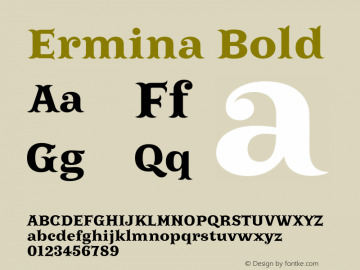 Ermina-Bold Version 001.001 Font Sample