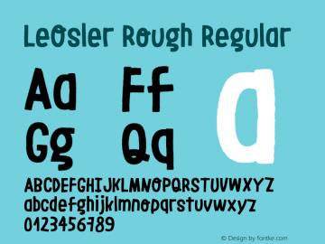 LeOsler-RoughRegular Version 1.000 Font Sample