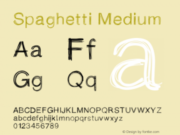 Spaghetti Medium Version 001.000 Font Sample