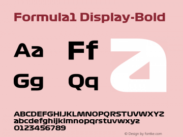 Formula1 Display-Bold Bold Version 1.001;PS 1.1;hotconv 1.0.88;makeotf.lib2.5.647800图片样张
