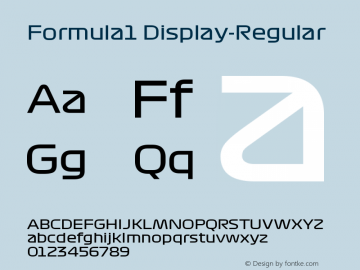 Formula1 Display-Regular Version 1.001;PS 1.1;hotconv 1.0.88;makeotf.lib2.5.647800图片样张