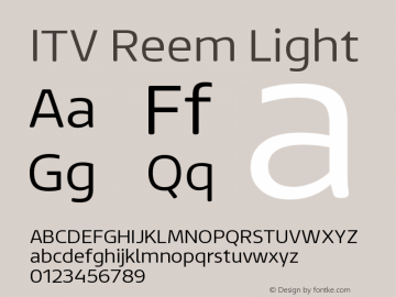 ITVReem-Light Version 1.000 Font Sample