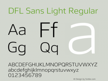 DFL Sans Light Version 1.000 Font Sample