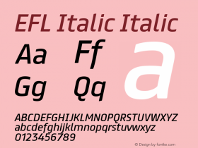 EFL Italic Version 1.000 Font Sample