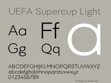 UEFASupercup-Light Version 1.000 Font Sample