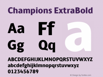 Champions ExtraBold Version 4.003; ttfautohint (v1.6) Font Sample