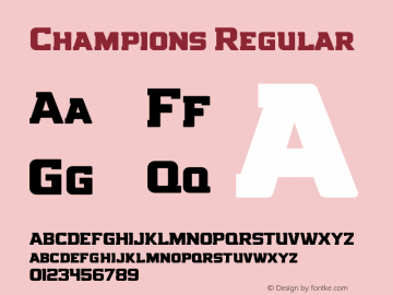 Champions Version 1.002;Fontself Maker 2.1.2 Font Sample
