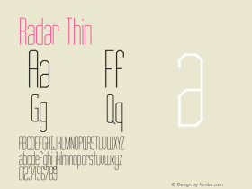 Radar Thin Version 1.002;Fontself Maker 2.3.4图片样张