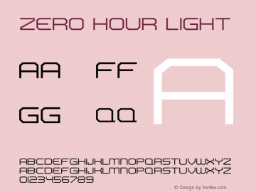 Zero Hour Light Version 1.002;Fontself Maker 2.1.2图片样张