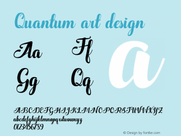Quantum art design Version 1.000 Font Sample