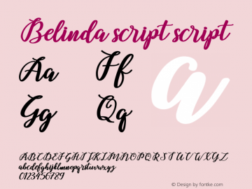 Belindascript-script Version 1.000 Font Sample