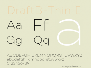 ☞DraftB-Thin Version 1.000;com.myfonts.easy.yellow-design.draft.b-thin.wfkit2.version.5b9y图片样张