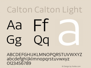 Calton Calton Light Version 1.001;PS 001.001;hotconv 1.0.88;makeotf.lib2.5.64775图片样张