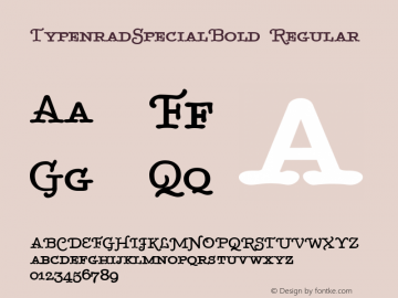 TypenradSpecialBold Regular Brendel            :10.12.1994 Font Sample