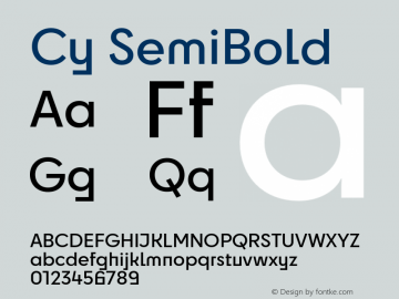 Cy SemiBold Version 1.10 Font Sample