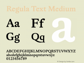 RegulaText-Medium Version 1.001 Font Sample