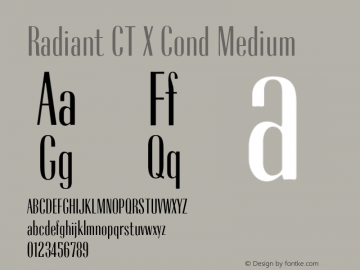 RadiantCTXCond-Medium Version 002.001 Font Sample