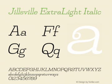 JillsvilleEl-Italic Version 4.000图片样张