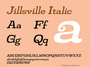 JillsvilleRg-Italic Version 4.000图片样张