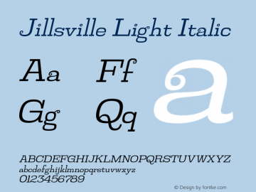 JillsvilleLt-Italic Version 4.000图片样张