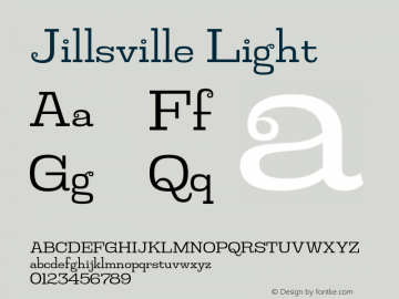 JillsvilleLt-Regular Version 4.000 Font Sample