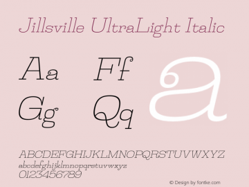 JillsvilleUl-Italic Version 4.000图片样张