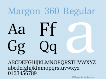 Margon360-Regular Version 1.000 Font Sample