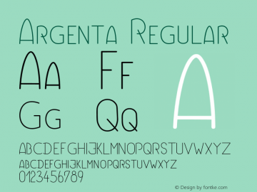 Argenta Version 1.000;PS 001.000;hotconv 1.0.70;makeotf.lib2.5.58329 Font Sample