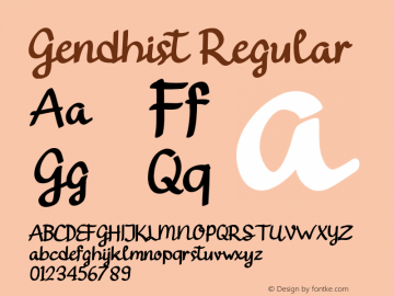 Gendhist Version 1.001 Font Sample