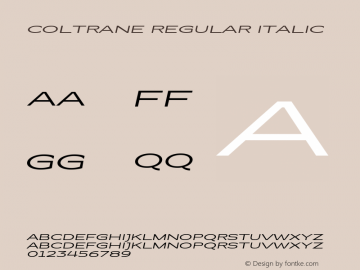 Coltrane Regular Italic Version 1.000;PS 001.000;hotconv 1.0.88;makeotf.lib2.5.64775图片样张