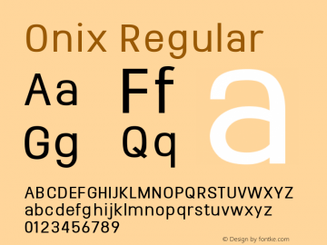Onix Regular Version 1.000 Font Sample